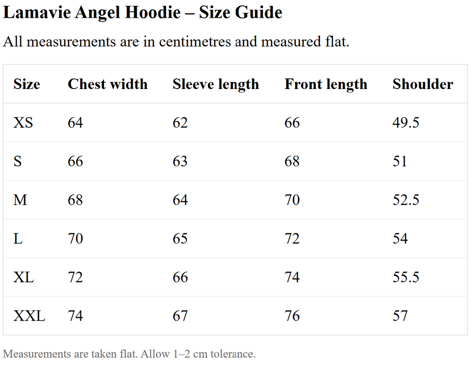 Size chart